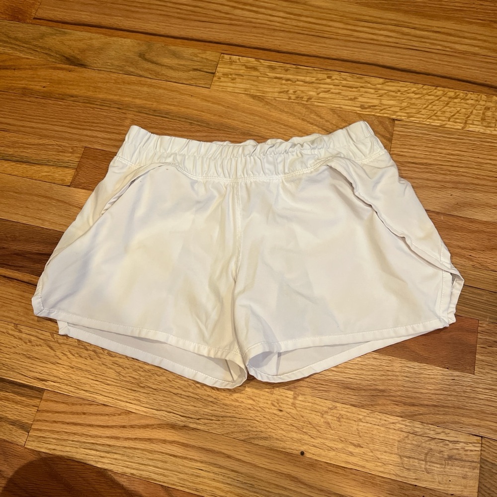 Lululemon Athletica Girl White Athletic Shorts Lightweight Elastic Waist